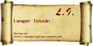 Lenger István névjegykártya